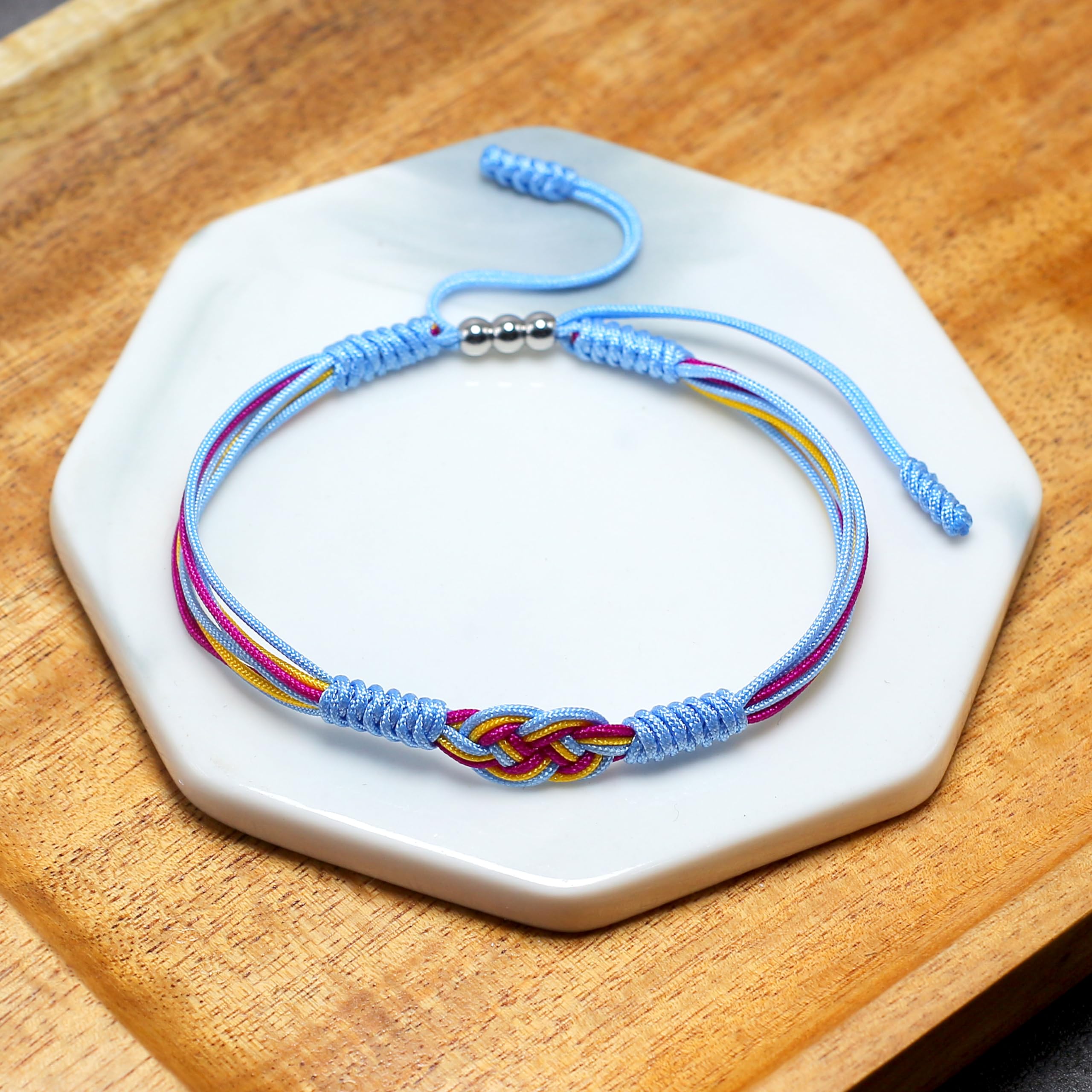 Pansexual Infinity Bracelet - LGBTQIA+ Pride Love Wrist Wrap for Women & Men - Boho Rope Surfer Bracelet - Unisex Pan Pride Jewelry Gift for Couples, Friends & Allies - Perfect for Pride Parades, Festivals & Everyday Wear