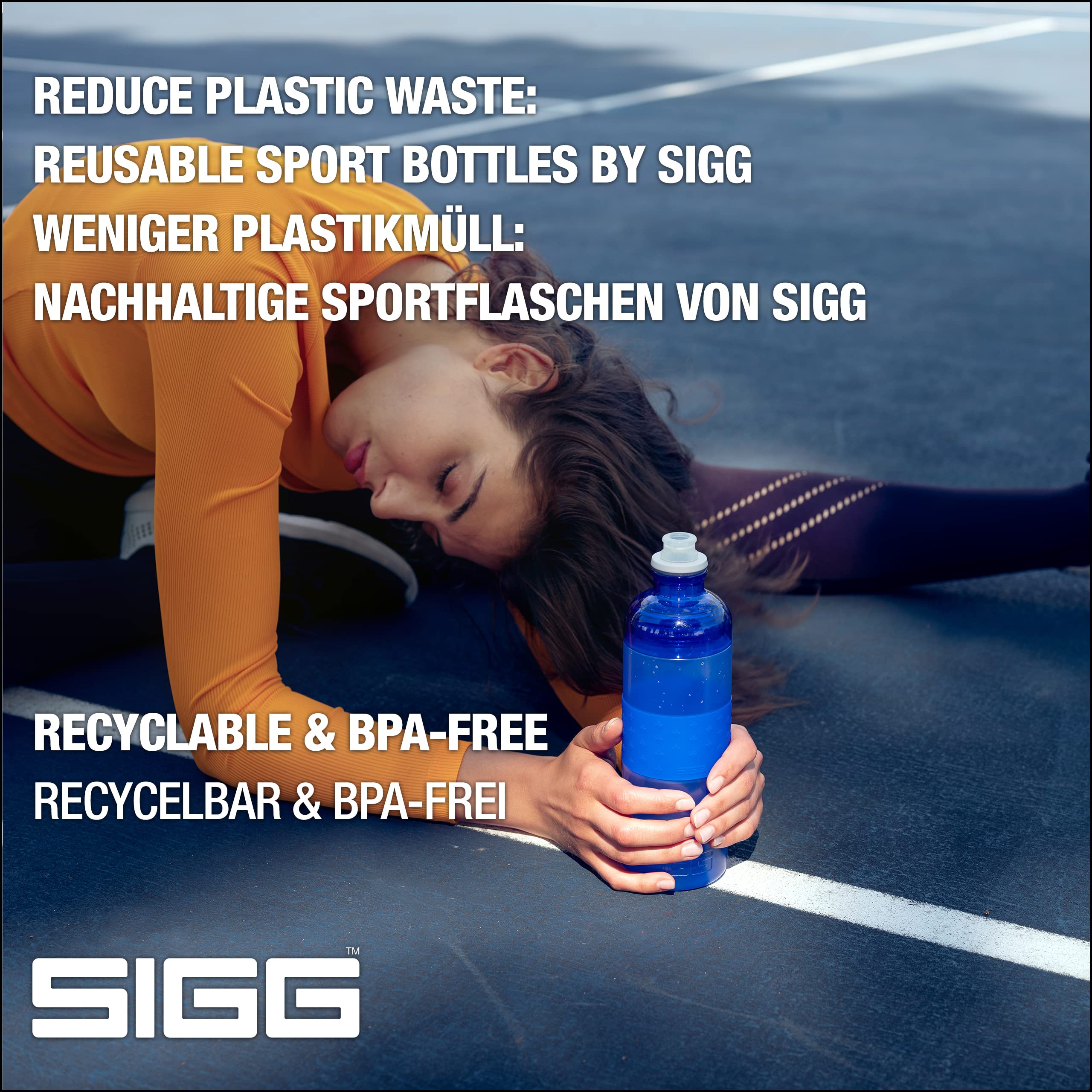 SIGG Sports Water Bottle 20oz - Leakproof, Squeezable & Lightweight - BPA Free & Dishwasher Safe - Hero Blue - Perfect for Gym, Hiking & Outdoor Activities
