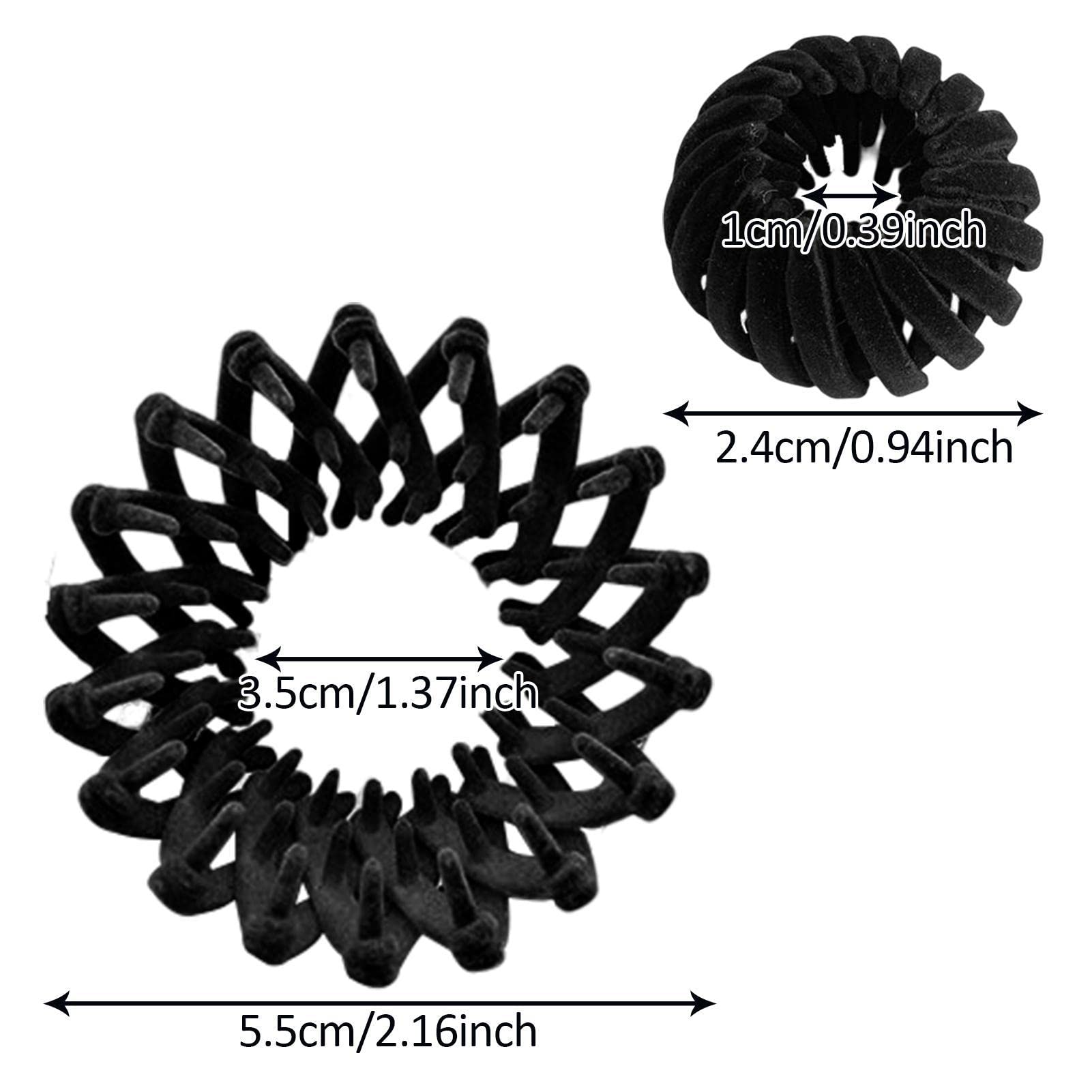 LINGJIONG Birds Nest Hair Clip - 3 Rows Teeth Velvet Magic Hair Clip for Ponytail, Bun & Updo Hairstyles | Perfect for Long, Short, Curly & Straight Hair | Great for Daily Use, Parties & Weddings