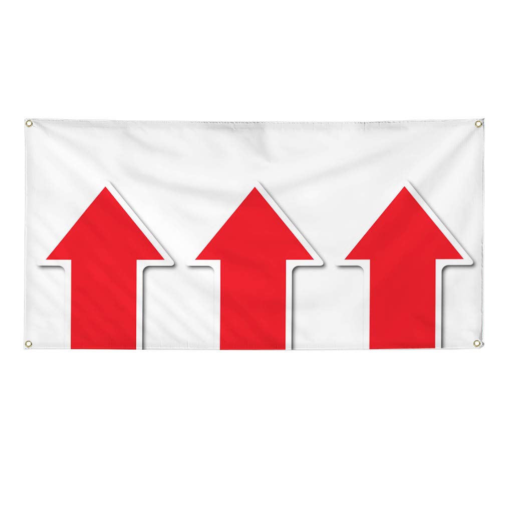 Vinyl Banner with Arrows - Multiple Sizes (48x96 Inches) | Weatherproof Outdoor Yard Signs for Business, Industrial & Craft Use | Heavy-Duty with 8 Grommets | Perfect for Store Promotions, Construction Sites & Event Signage