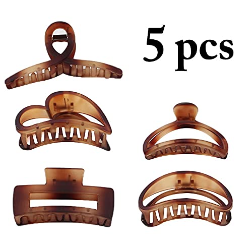 Licogel 5PCS Strong Hair Claw Clips for Women - Large Jaw Clips Barrettes for Thick Hair, Fashion Hair Accessories for Ladies & Girls - Perfect for Ponytails, Buns and Everyday Hairstyles