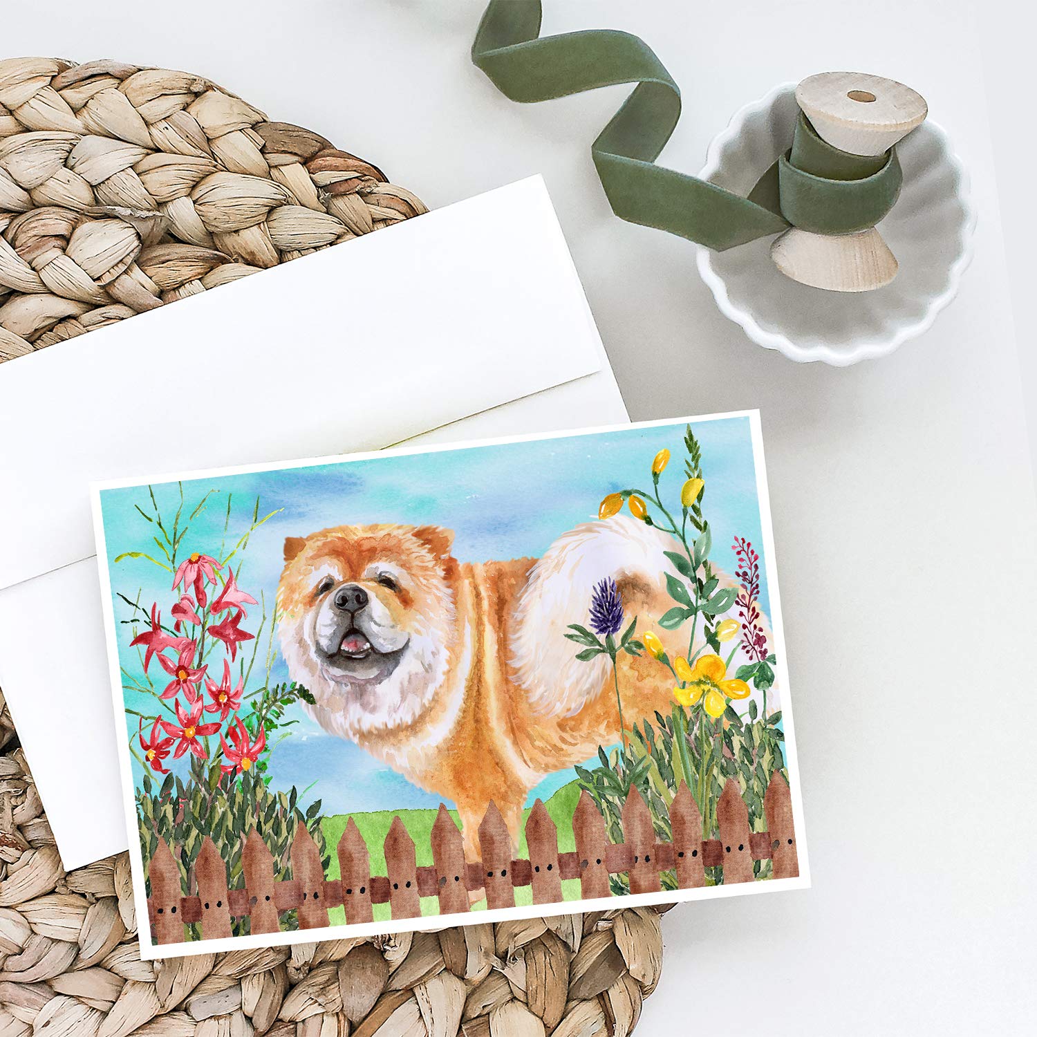 Caroline's Treasures CK1257GCA7P Cane Corso Dog Themed Spring Greeting Cards - Pack of 8 Blank A7 Size (5x7 inch) Note Cards with Envelopes - Perfect for Birthday Wishes, Thank You Notes & Seasonal Greetings