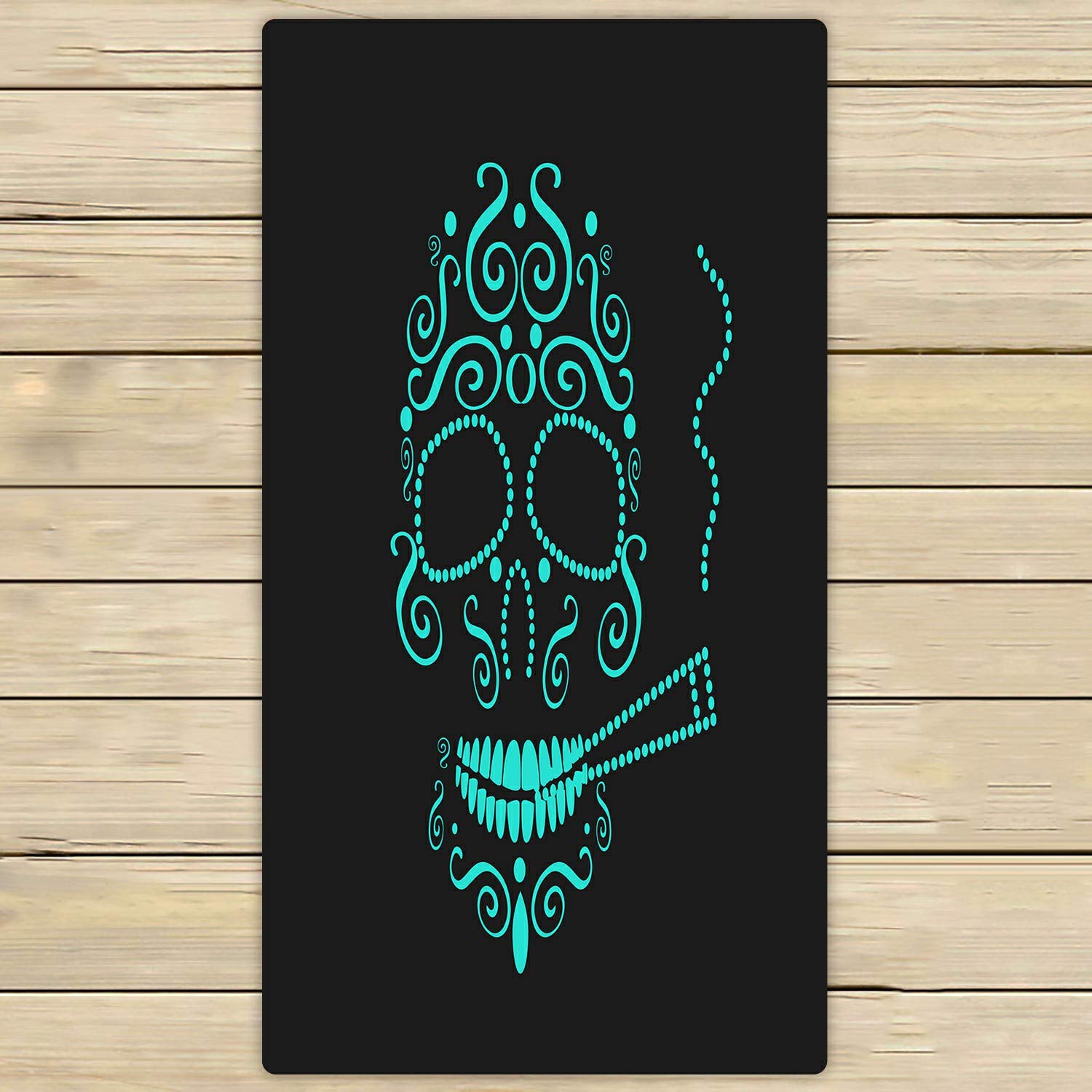 Premium Skull Print Beach Towel - 30x56 Inch Soft Absorbent Bath & Shower Towel for Home, Pool, Travel & Outdoor Activities - Quick Dry & Lightweight for Beach, Gym & Yoga