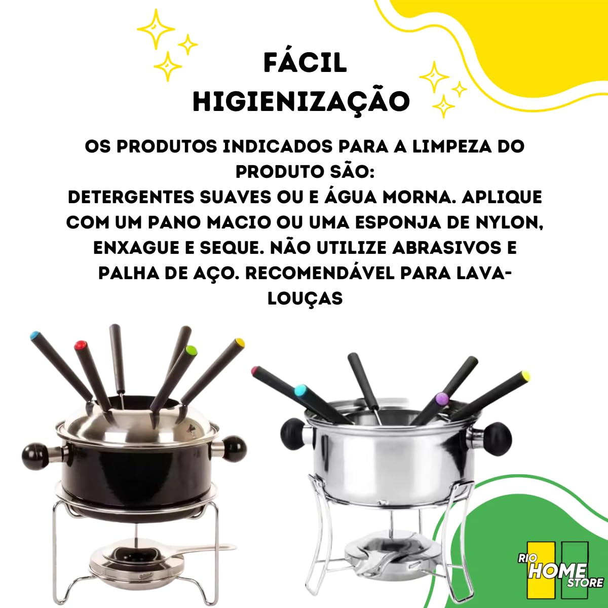 Stainless Steel Fondue Set 10-Piece Kit for Chocolate, Cheese & Meat - Romantic Dinner & Party Entertaining (Black)