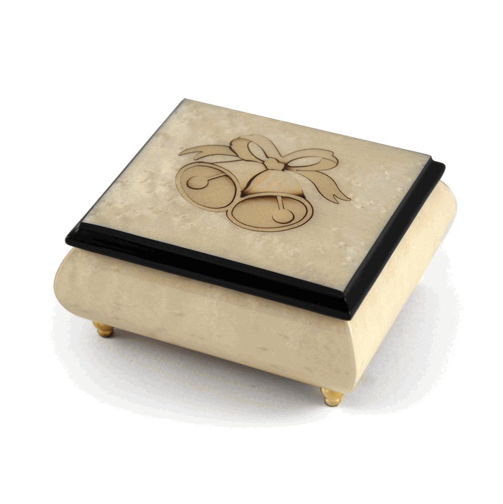 Handmade Ivory Wedding Bells Italian Musical Jewelry Box - 12 Classic Melodies - Perfect Gift for Daughter, Bride & Special Occasions | Wedding, Anniversary, Birthday & Keepsake Present