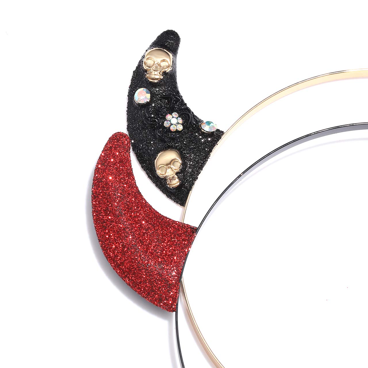 Glitter Devil Horns Headbands for Women & Girls - Halloween Party Hair Accessories, Cosplay Devil Ears Hair Hoop, Festival Fancy Dress Headpiece - Perfect for Halloween Costumes, Cosplay Events & Themed Parties