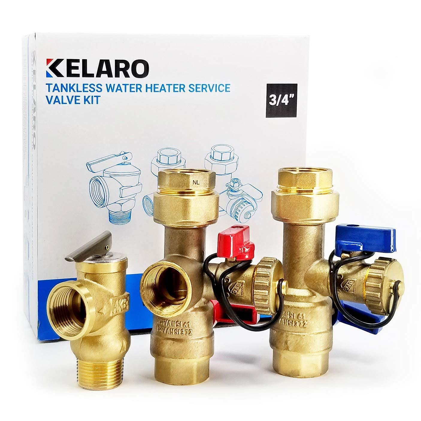 Kelaro Tankless Water Heater Flushing Kit with Service Valve - Professional Descaling & Maintenance Solution for Rinnai, Navien, Noritz (Perfect for Homeowners & Plumbers)