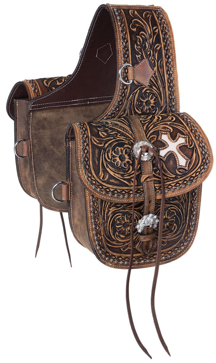 Vintage Handcrafted Leather Saddle Bag for Equestrian Riding, Horseback Travel & Western Style Accessories - Perfect for Cowboy, Biker & Outdoor Adventures