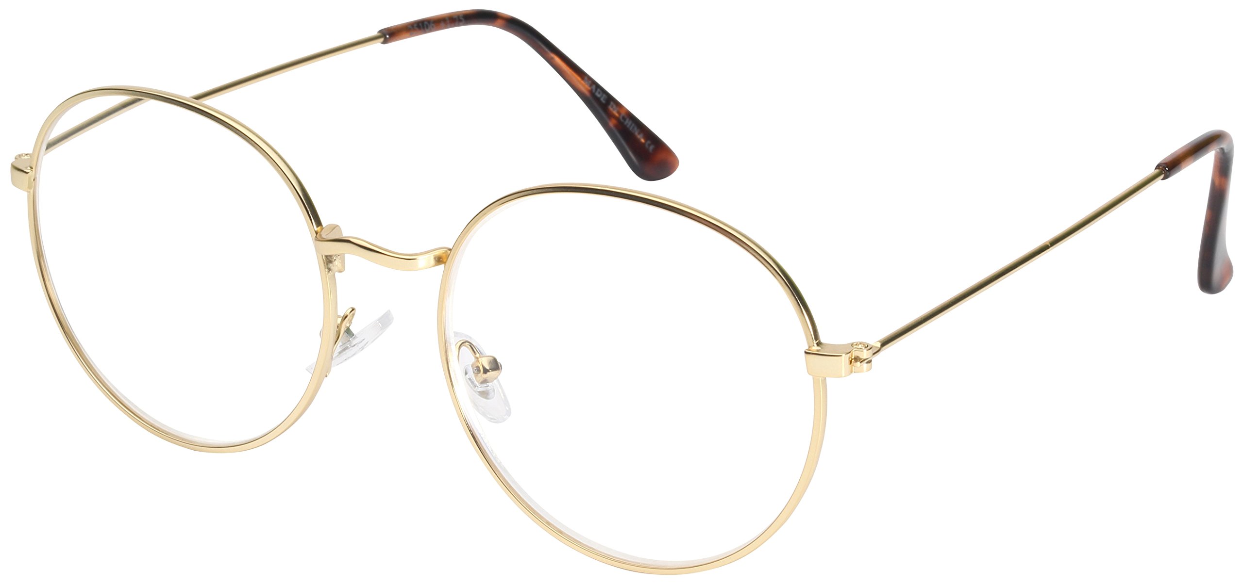 Retro Round Metal Frame Reading Glasses for Women & Men - Edge I-Wear B5106 Readers - Perfect for Reading, Computer Use & Fashion Accessory