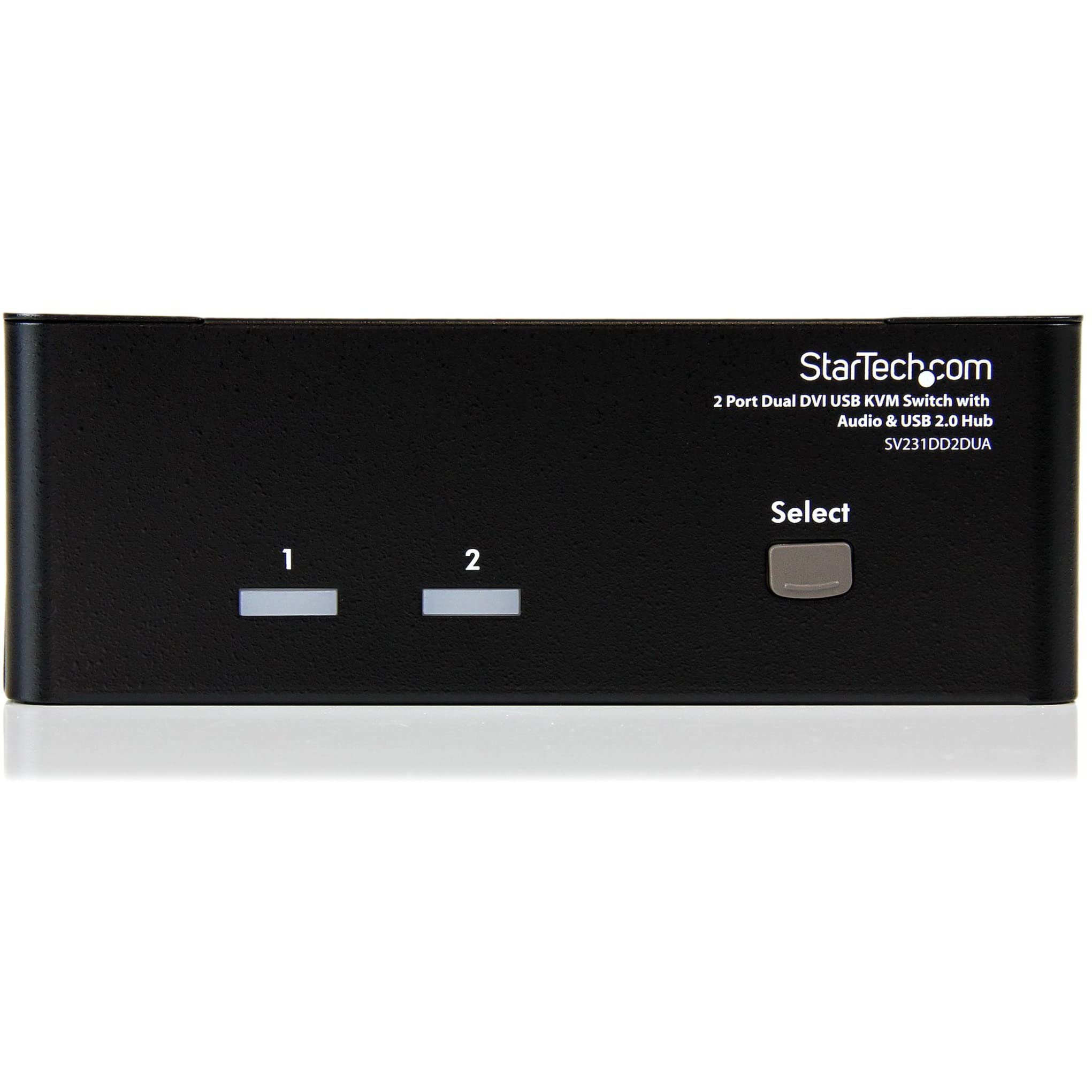 StarTech.com 2-Port DVI KVM Switch with Audio & USB 2.0 Hub | Dual Monitor Support up to 1920x1200 | SV231DD2DUA | Perfect for Home Office & IT Workstations