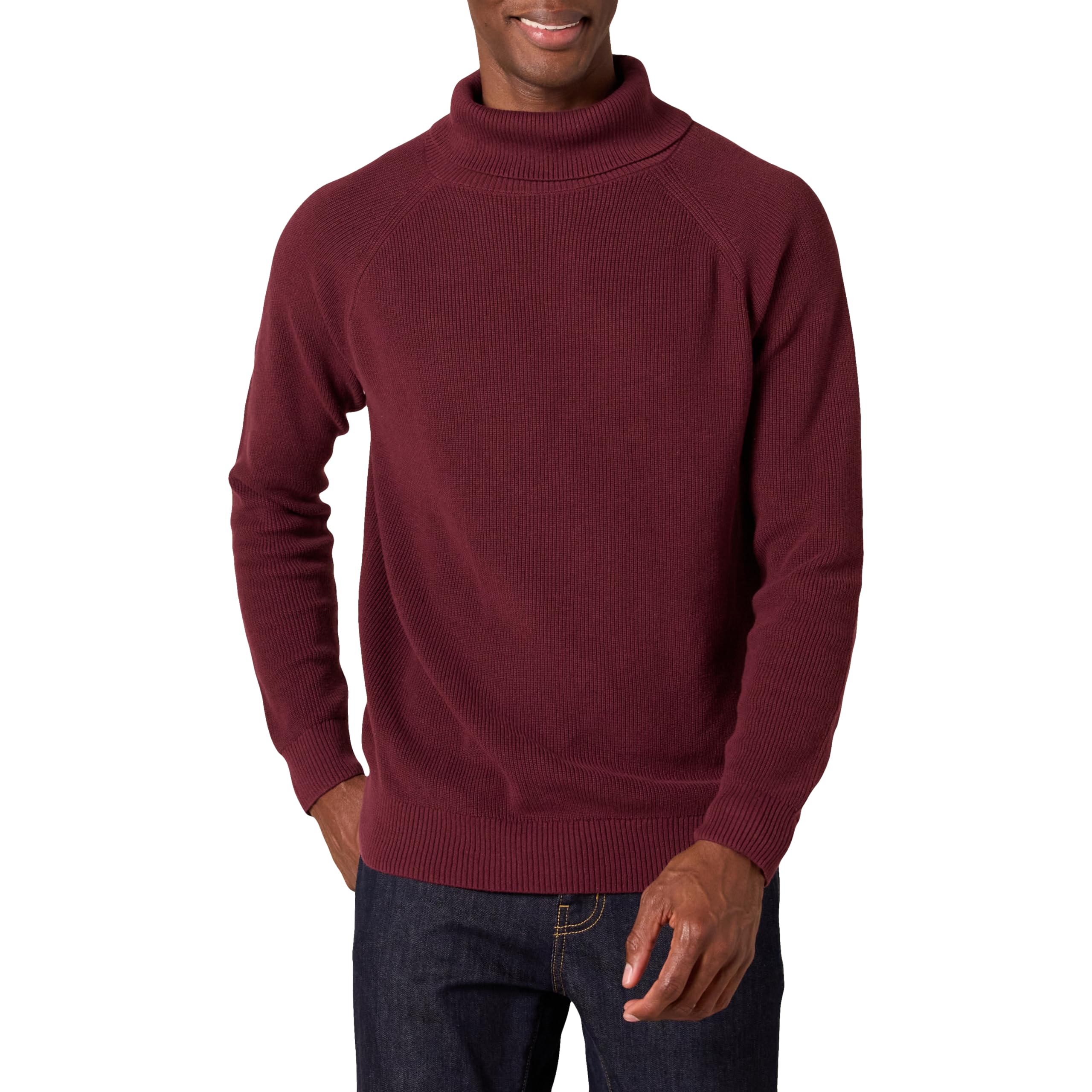 Amazon Essentials Men's 100% Cotton Rib Knit Turtleneck Sweater - Soft & Comfortable Winter Pullover for Casual Wear & Office Outfits