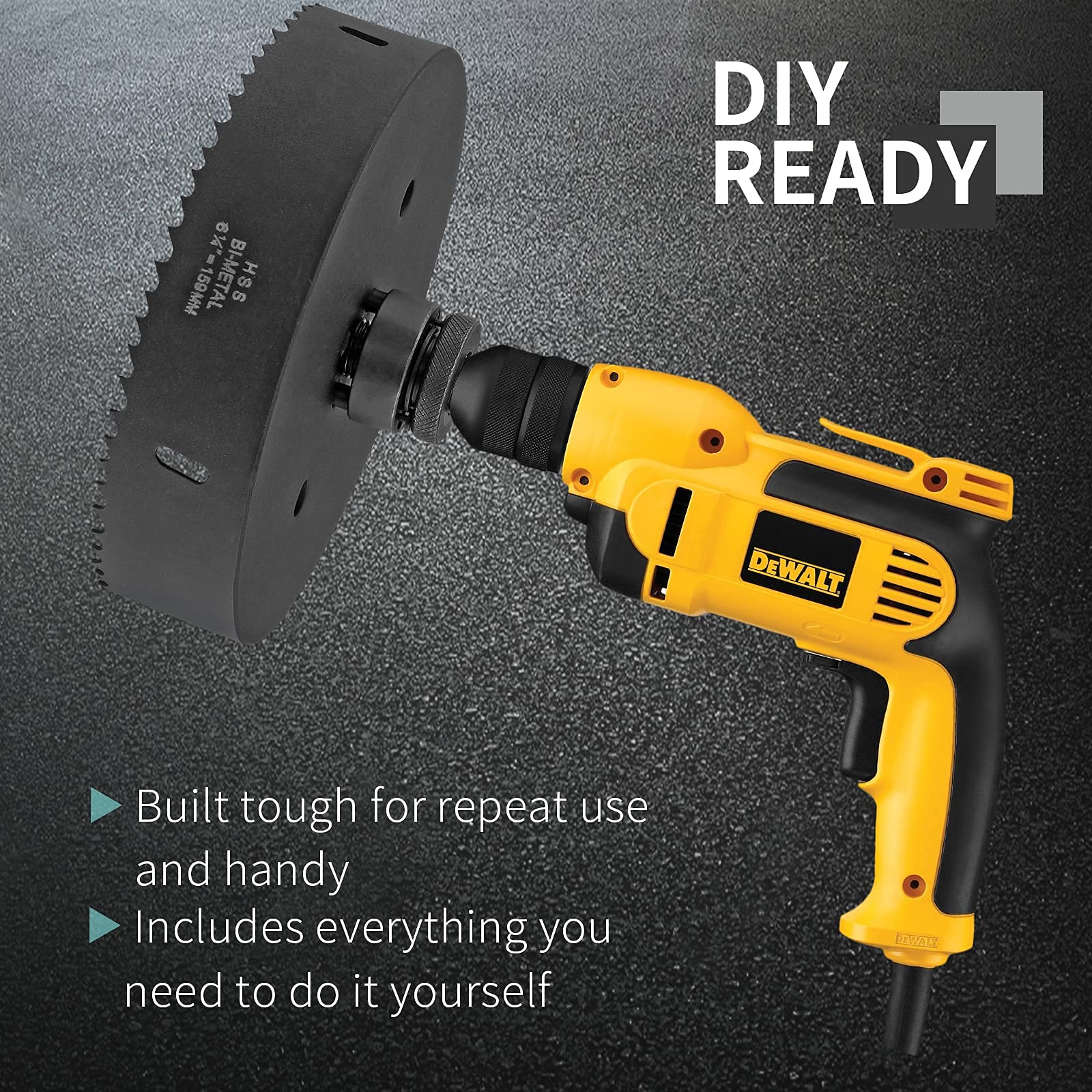 6.25 Inch Hole Saw - Heavy Duty HSS Bi-Metal Cutter for Wood, Metal & Plastic - DIY & Construction Use