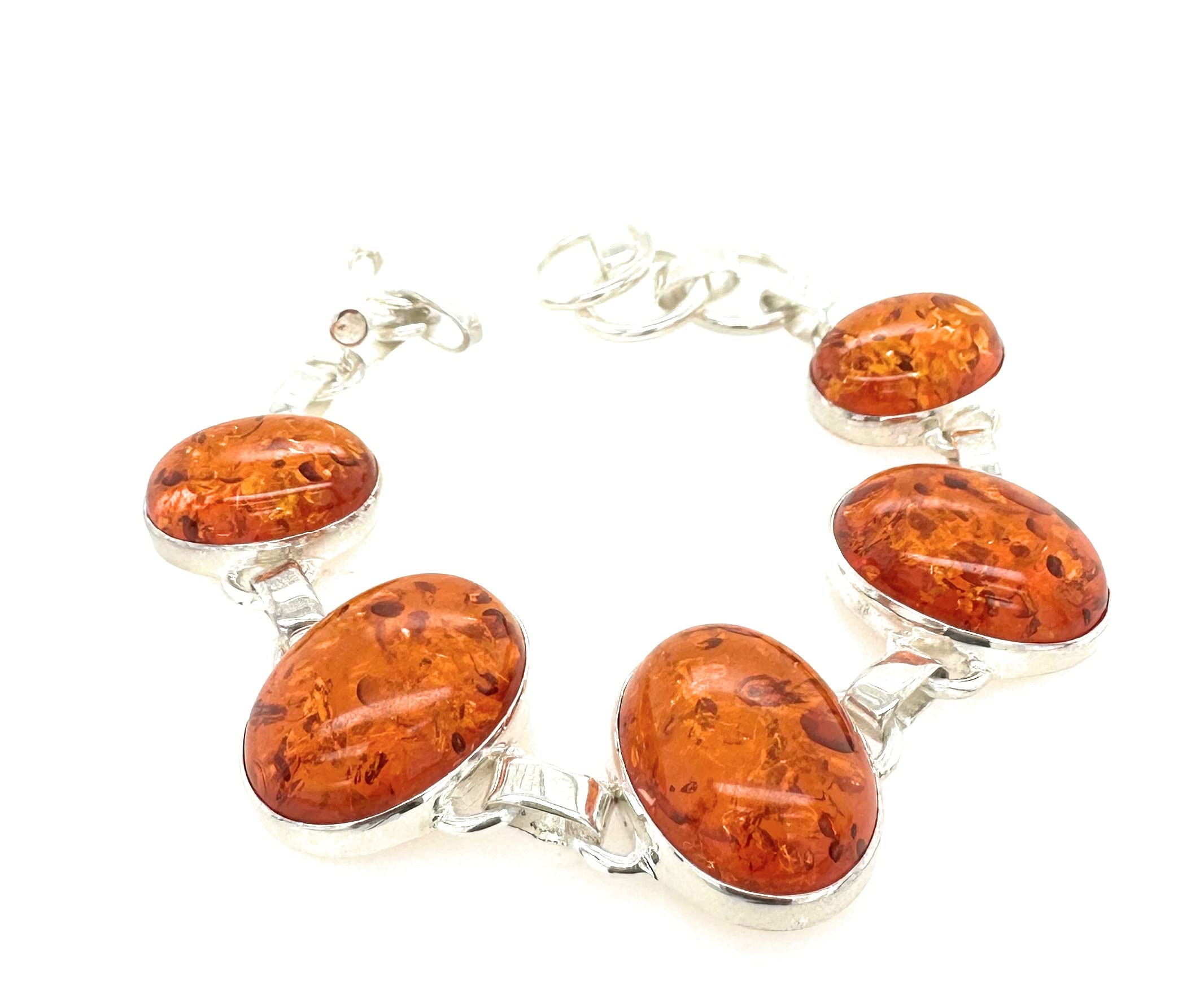 Natural Baltic Amber 925 Sterling Silver Bracelet for Women - 7