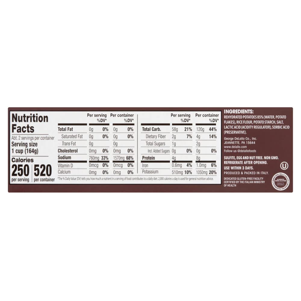 DeLallo Gluten Free Potato & Rice Mini Gnocchi - 12oz Box (3-Pack) | Authentic Italian Pasta Alternative for Celiac Diet & Healthy Meals | Perfect for Soups, Salads & Quick Family Dinners