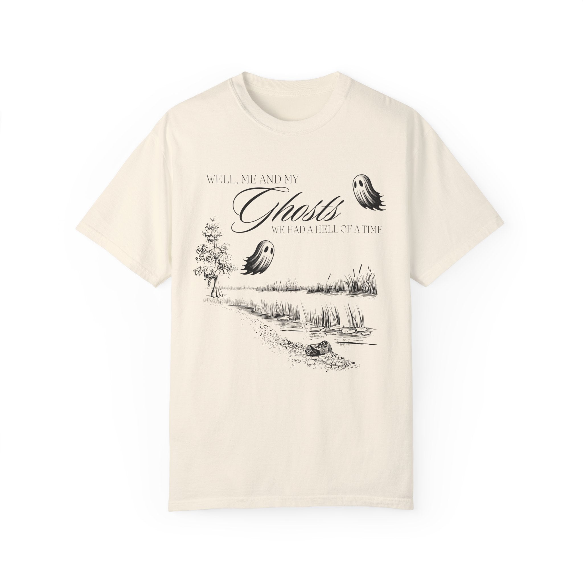 Me & My Ghosts Graphic T-Shirt - Funny Halloween Costume & Casual Wear for Men and Women - Perfect for Parties, Cosplay & Everyday Outfits