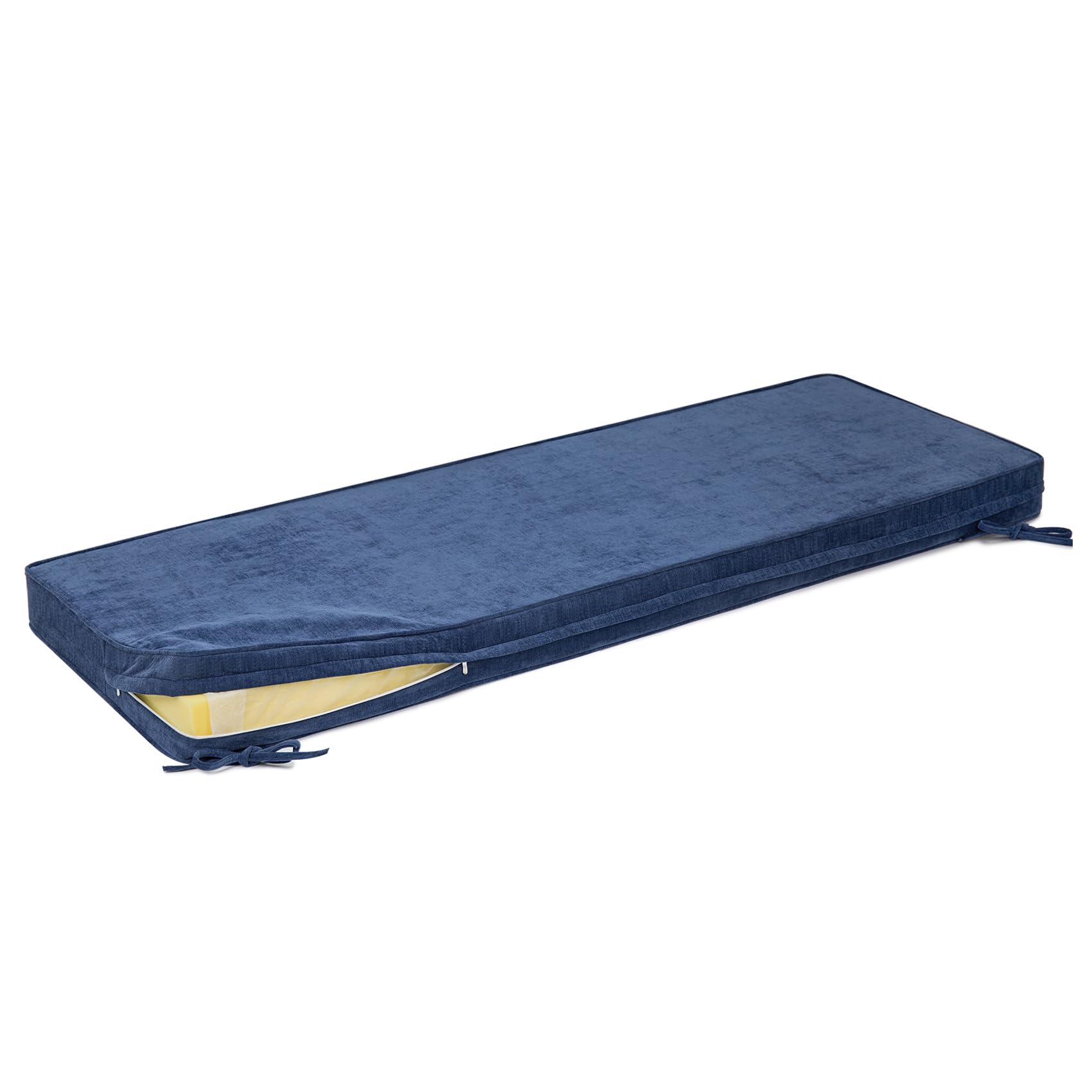 Premium Reversible Bench Cushion with Double Piping - 30x14x3 Inch Indoor Furniture Seat Pad for Piano Benches, Window Seats & Home Decor (Blue) | Comfortable & Stylish for Living Rooms, Sunrooms & Entryways