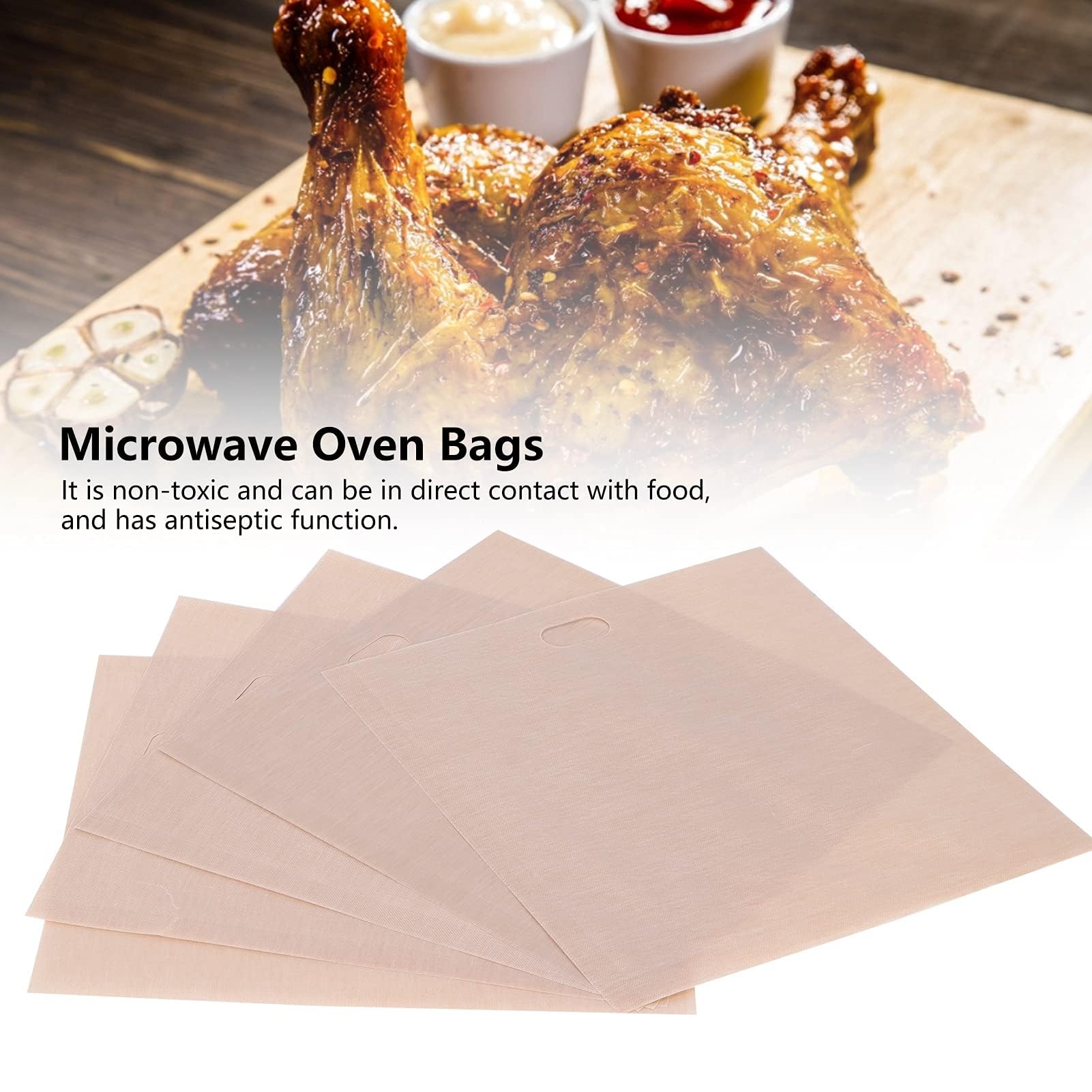 5-Pack Reusable Non-Stick Toaster Bags for Grilled Cheese, Sandwiches & Panini - Microwave & Toaster Safe Toast Pouch (16x18cm) - Perfect for Chicken Nuggets, Garlic Bread & Quick Breakfasts