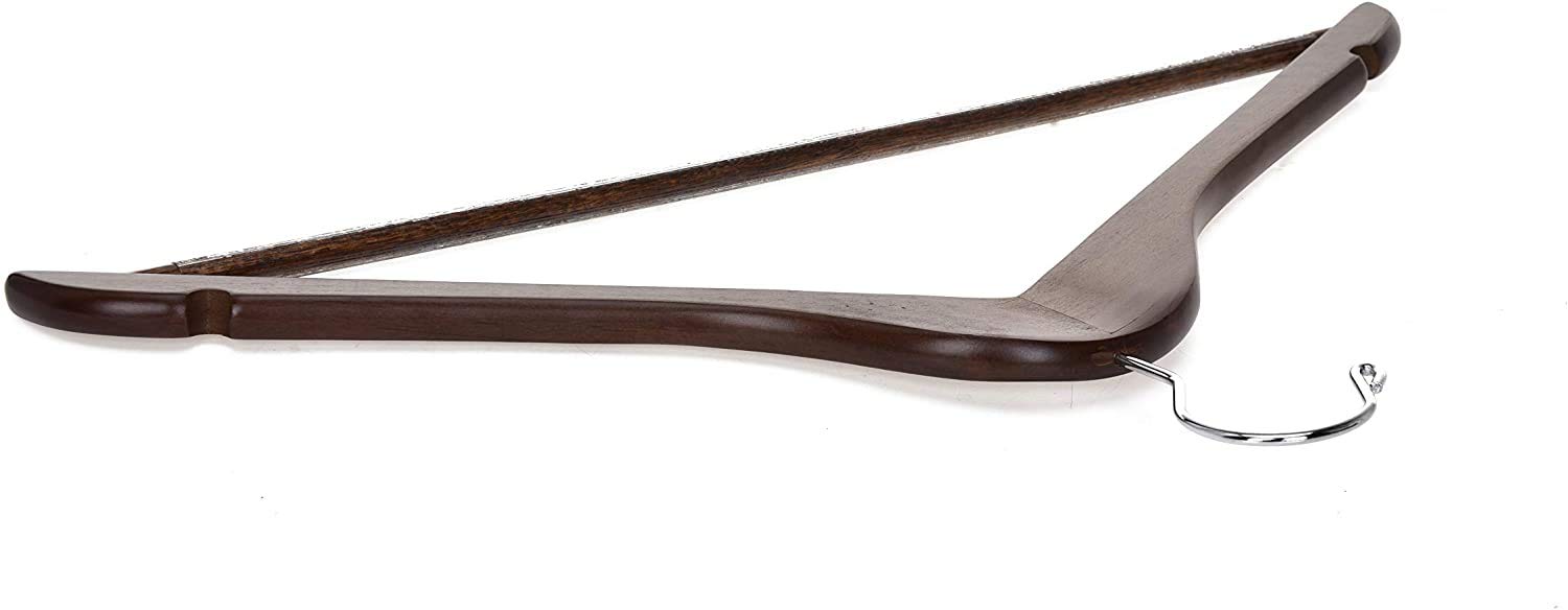 Premium Solid Wooden Hangers 80-Pack - Natural Walnut Wood Coat Hangers with Chrome Hooks for Clothes, Jackets & Suits | Heavy Duty Slightly Curved Design for Wardrobe Organization | Perfect for Home, Closet, Laundry Room & Retail Stores
