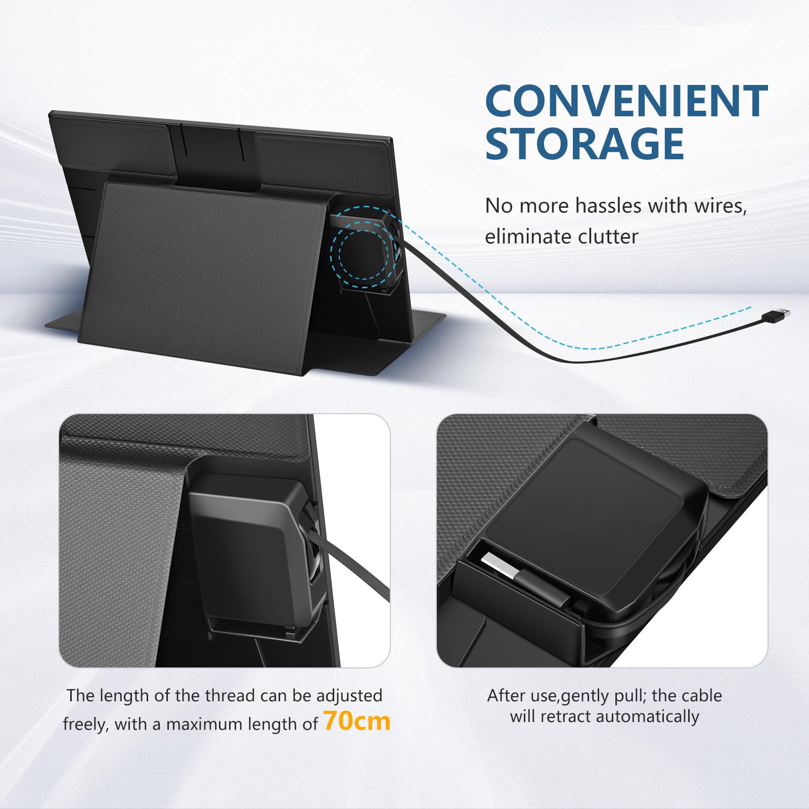 G-STORY 14 Inch FHD 1080P Portable Monitor with IPS Screen, USB-C & USB-A Connectivity, Adjustable Stand & Hidden Cable Design - Second Display for Laptop, PC, Mac, Phone - Perfect for Travel, Business & Remote Work