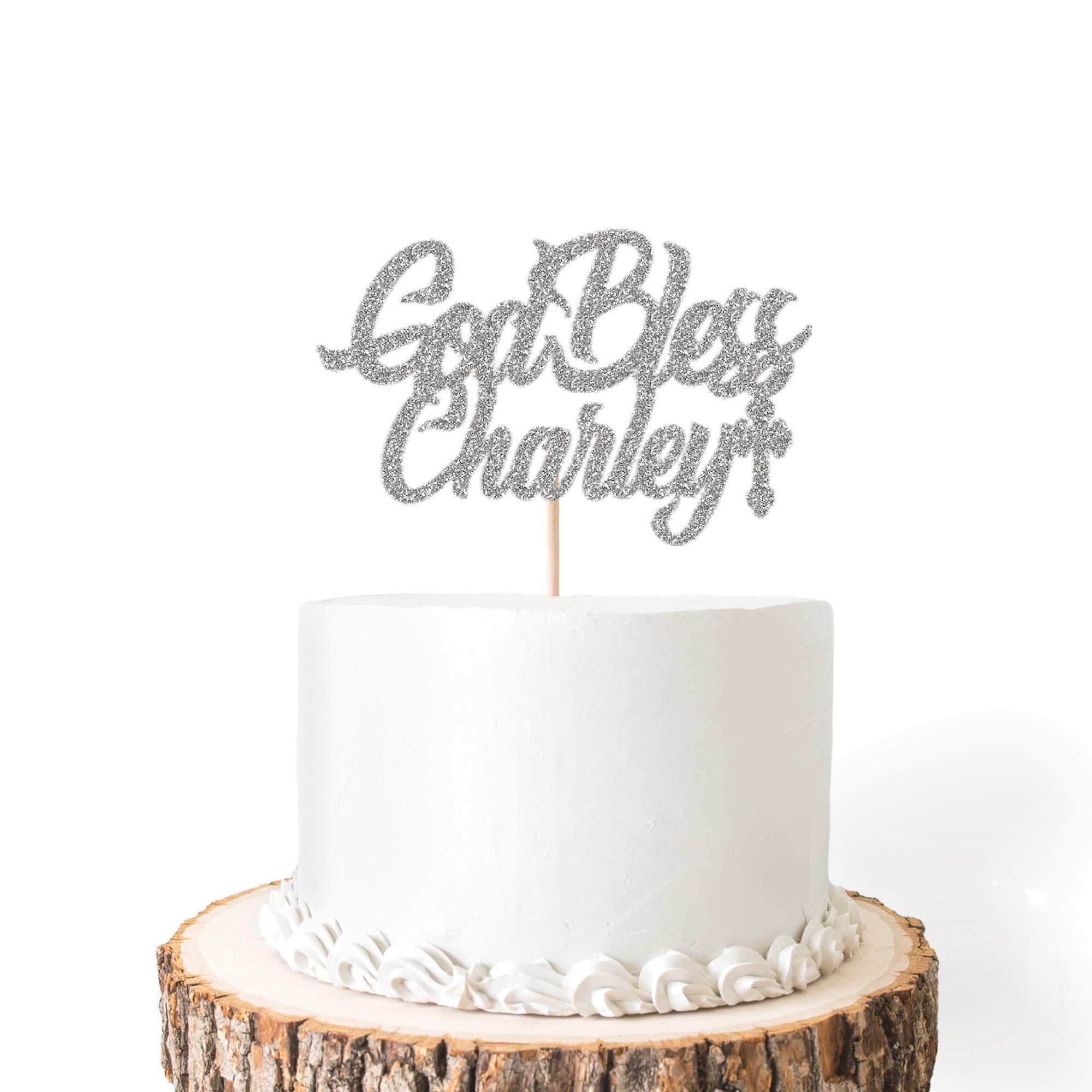 Set of 3 Personalized God Bless Centerpieces - Elegant Cake Topper & Baptism, Christening, First Communion Decorations for Baby Showers, Religious Celebrations & Church Events