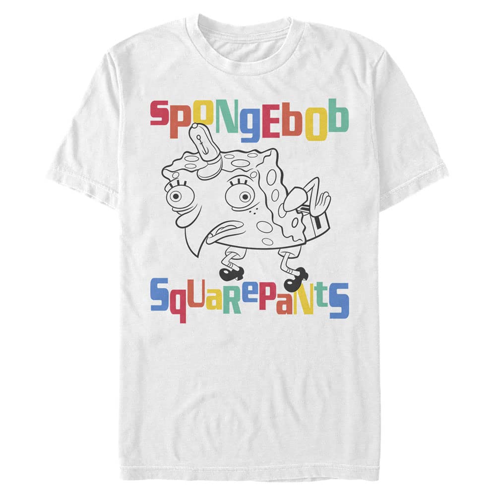 Nickelodeon SpongeBob SquarePants Mocking Bob Graphic T-Shirt for Men - Big & Tall Sizes, Short Sleeve Cotton Tee - Perfect for Casual Wear, Cosplay, and SpongeBob Fans