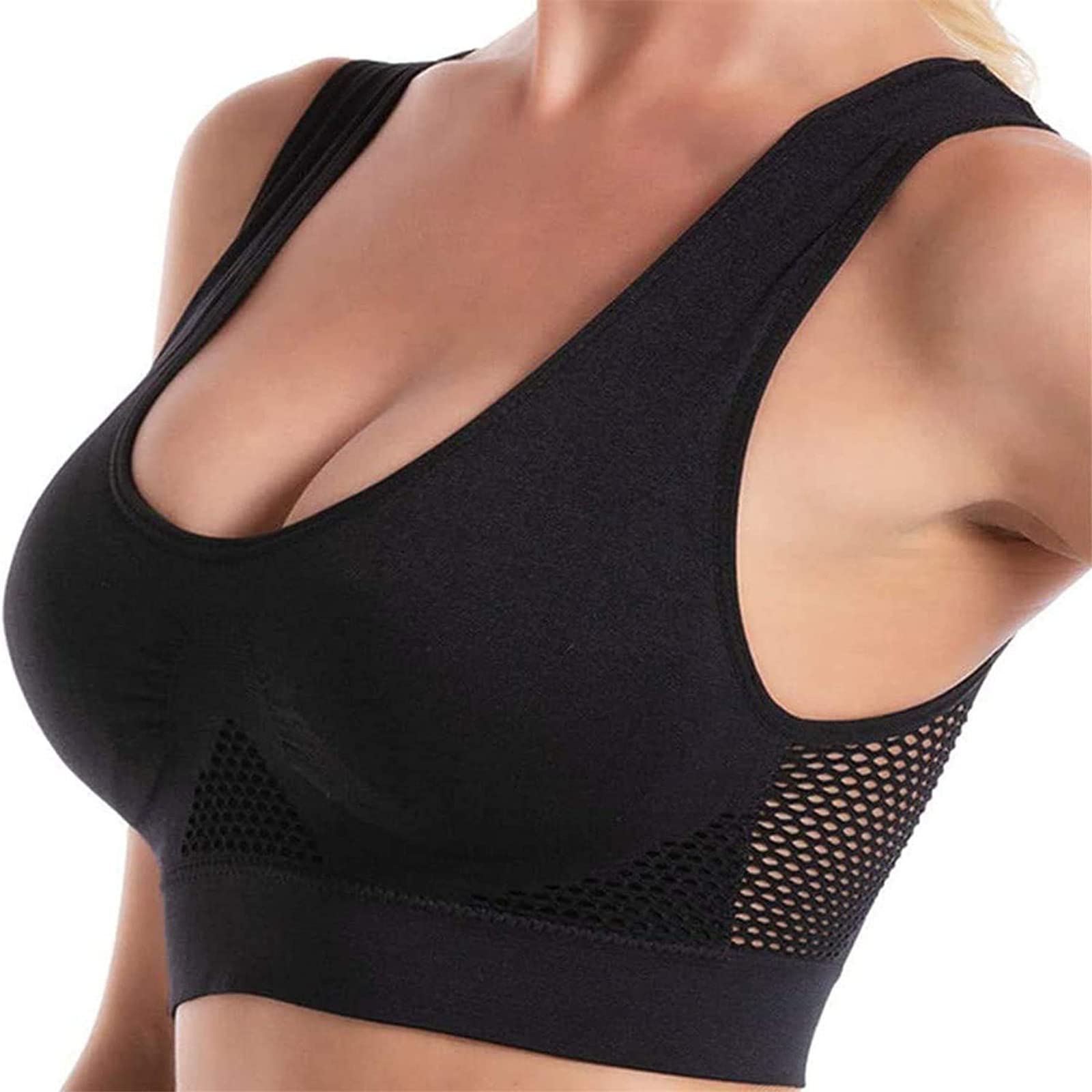 LONGLUAN Cooling Wireless Bra for Women - Breathable Invisible Comfort Bra with Air Permeable Design - Perfect for Summer, Yoga, Gym & Daily Wear