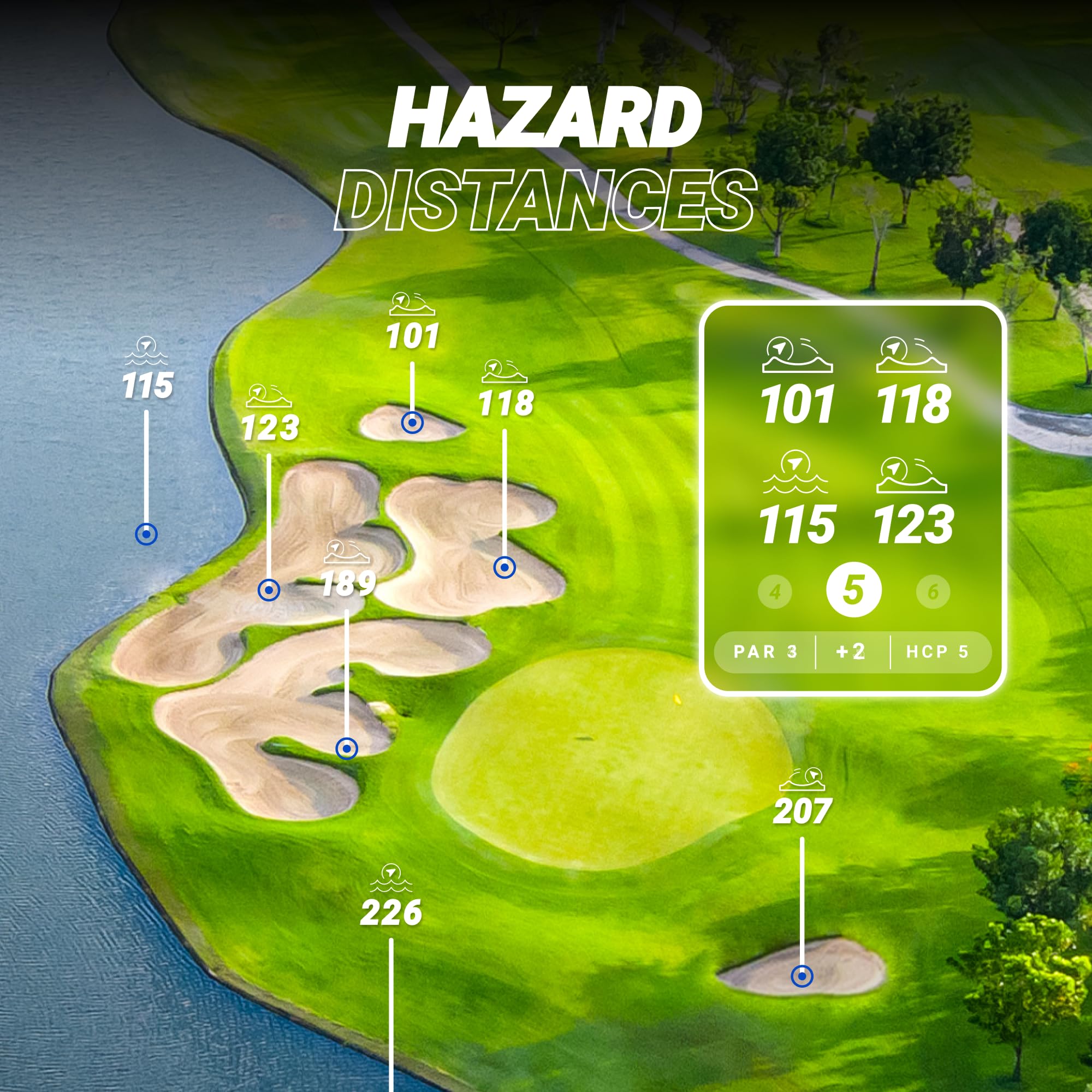 Blue Tees Golf Player+ GPS Speaker with Touch Screen Display | 10+ Hours Battery Life | 40,000+ Preloaded Golf Courses | Visual & Audible Distance Measurement | Hazard Detection | IPX7 Waterproof (Navy) | Perfect for On-Course Distance Tracking & Music Playback During Golf Games