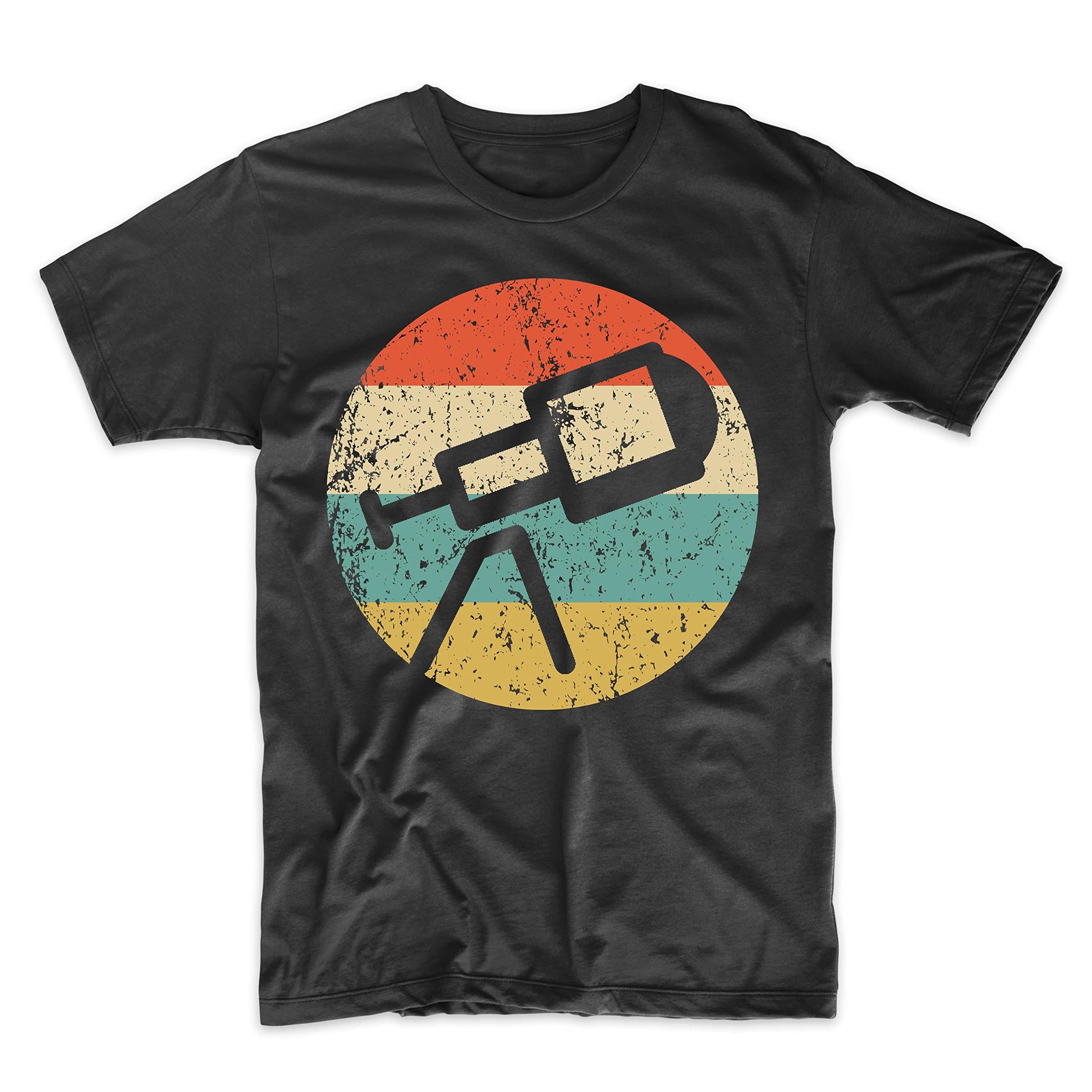 Space Science Astronomy Retro Telescope Icon T-Shirt | Vintage Astronomy Graphic Tee for Men & Women | Perfect for Stargazing, Science Lovers & Astronomy Enthusiasts