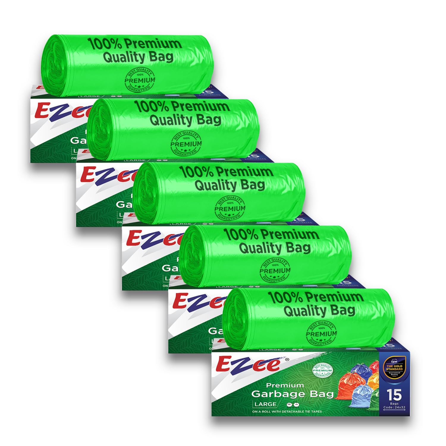 Ezee Premium 75 Large Heavy Duty Trash Bags - 24