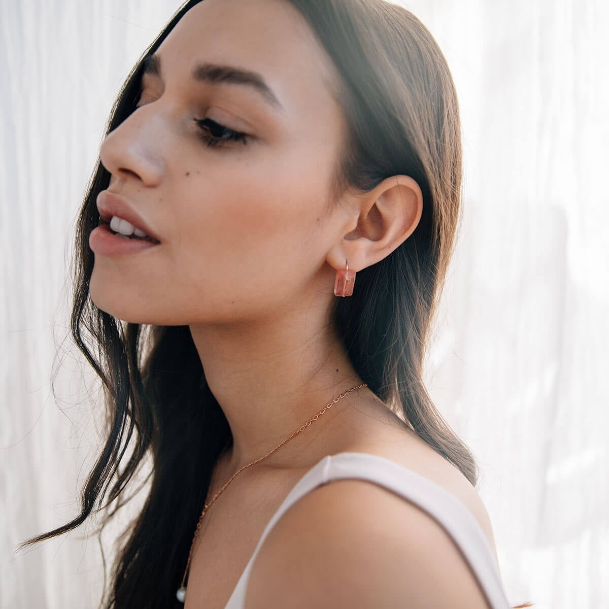 Natural Cherry Quartz Gemstone Stud Earrings for Women - Elegant Healing Crystal Jewelry for Daily Wear & Special Occasions