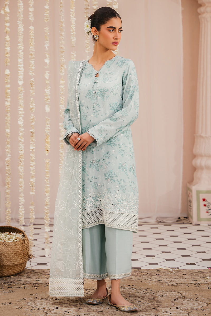 Stylish Grey Mist 3-Piece Outfit Set for Women - Cotton Shirt, Comfortable Trousers & Elegant Dupatta | Perfect for Casual Wear, Office Outfits & Special Occasions