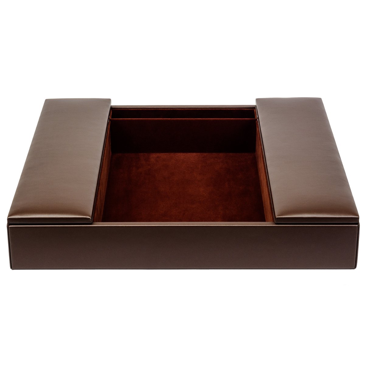 Premium Dacasso Chocolate Brown PU Leather Conference Room Organizer - Stylish Desk File Holder for Office, Home & Meeting Rooms