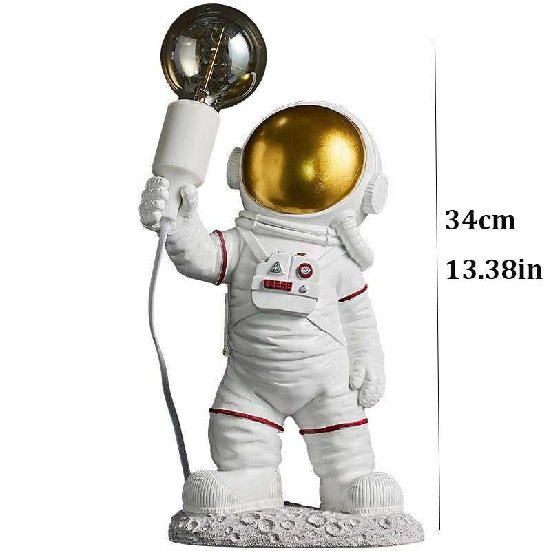 Astronaut Model Night Light - Resin Bedside Table Lamp for Kids Room, Nursery Decor & Space Themed Bedroom Lighting