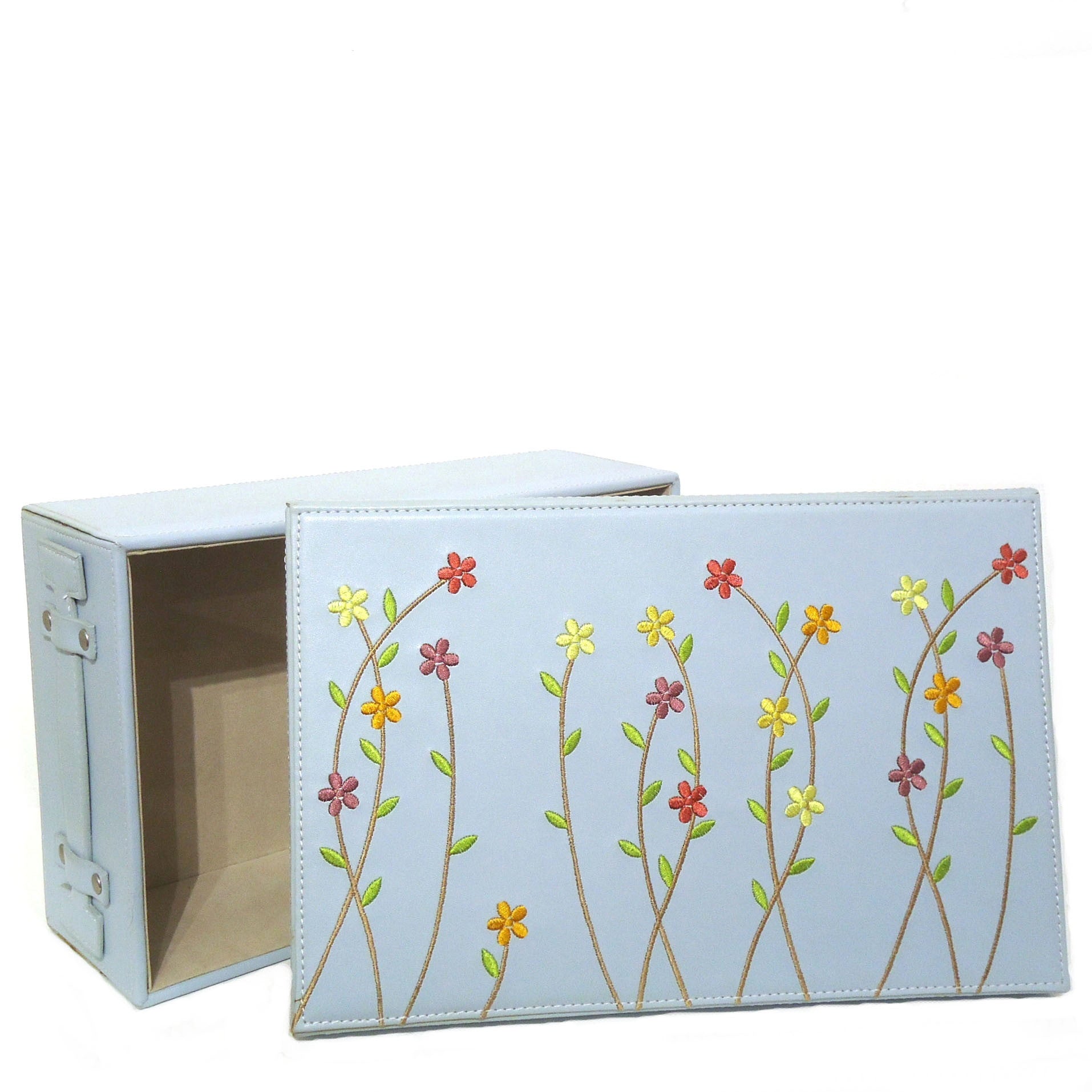 Embroidered Fabric Storage Box - Small Decorative Organizer for Jewelry, Keepsakes & Home Decor - Perfect for Bedroom, Bathroom & Closet Organization