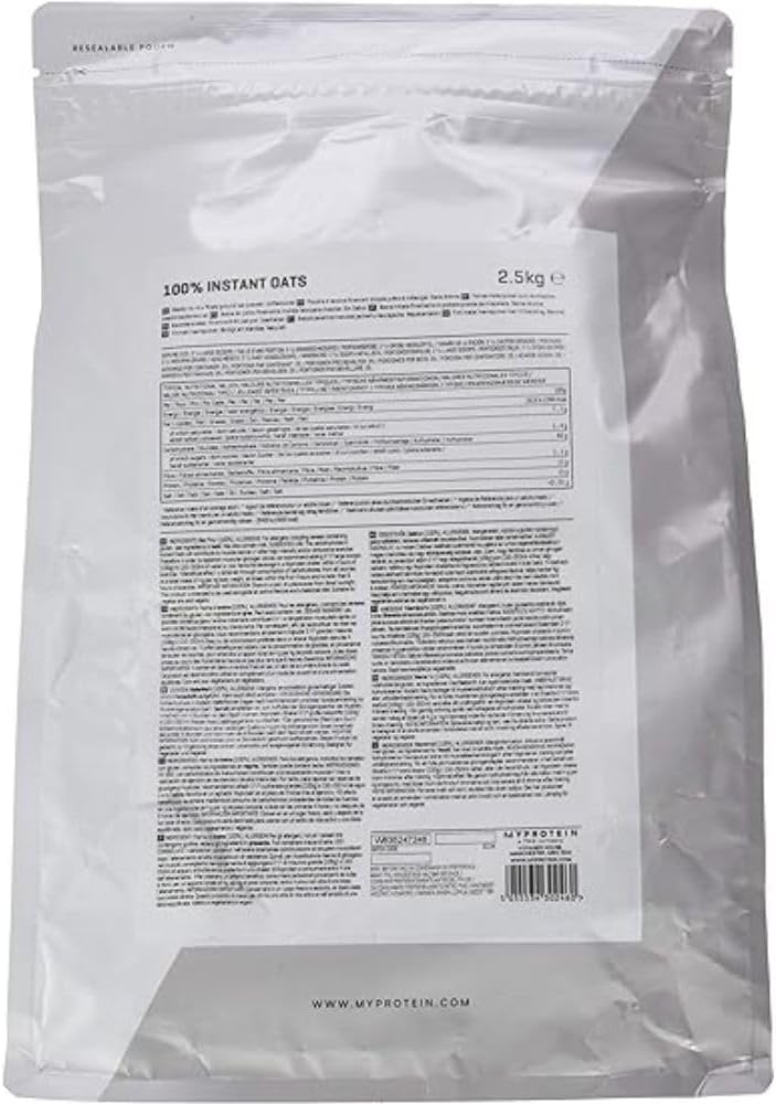 MyProtein Instant Oats Unflavored 2500g (5.5lb) - Quick & Easy Breakfast Oatmeal for Bodybuilding, Weight Loss & Healthy Lifestyle - Perfect for Smoothies, Baking & Post-Workout Meals