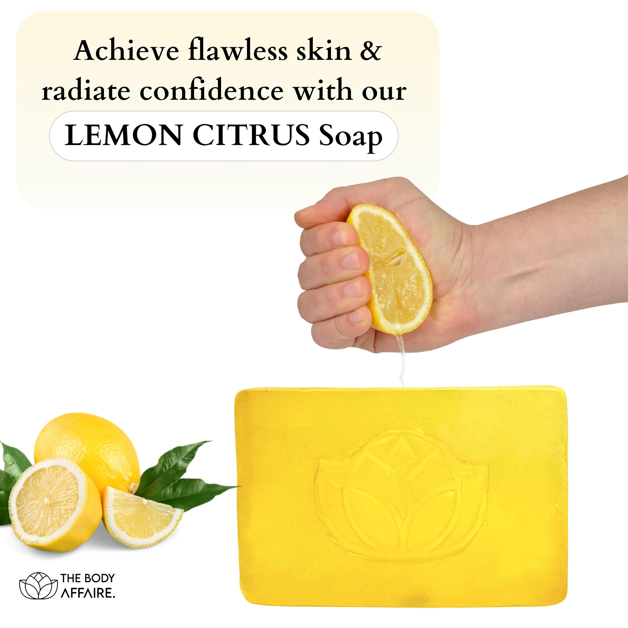 FORGANIK Handmade Soap by The Body Affaire - 100g Citrus Lemon Scented Natural Soap for Sensitive Skin | Moisturizing & Refreshing Bath & Body Care | Perfect for Daily Use, Gifts & Spa Relaxation