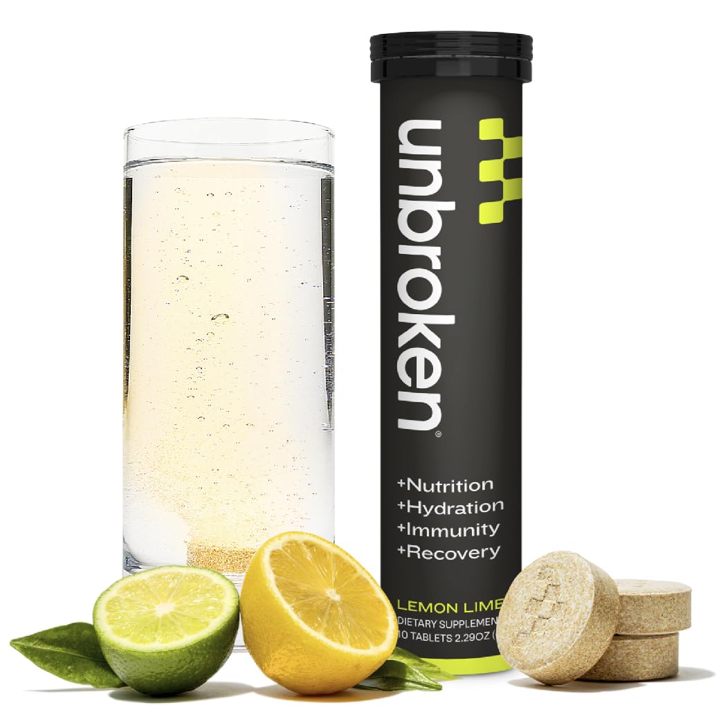 UNBROKEN Amino Energy Tablets - Essential 9 EAA & BCAA Free-Form Amino Acid Supplement for Faster Muscle Recovery & Reduced Soreness - Pre & Post Workout for Men & Women - 10 Servings Lemon Lime Flavor - Ideal for Gym, Running & Fitness Training