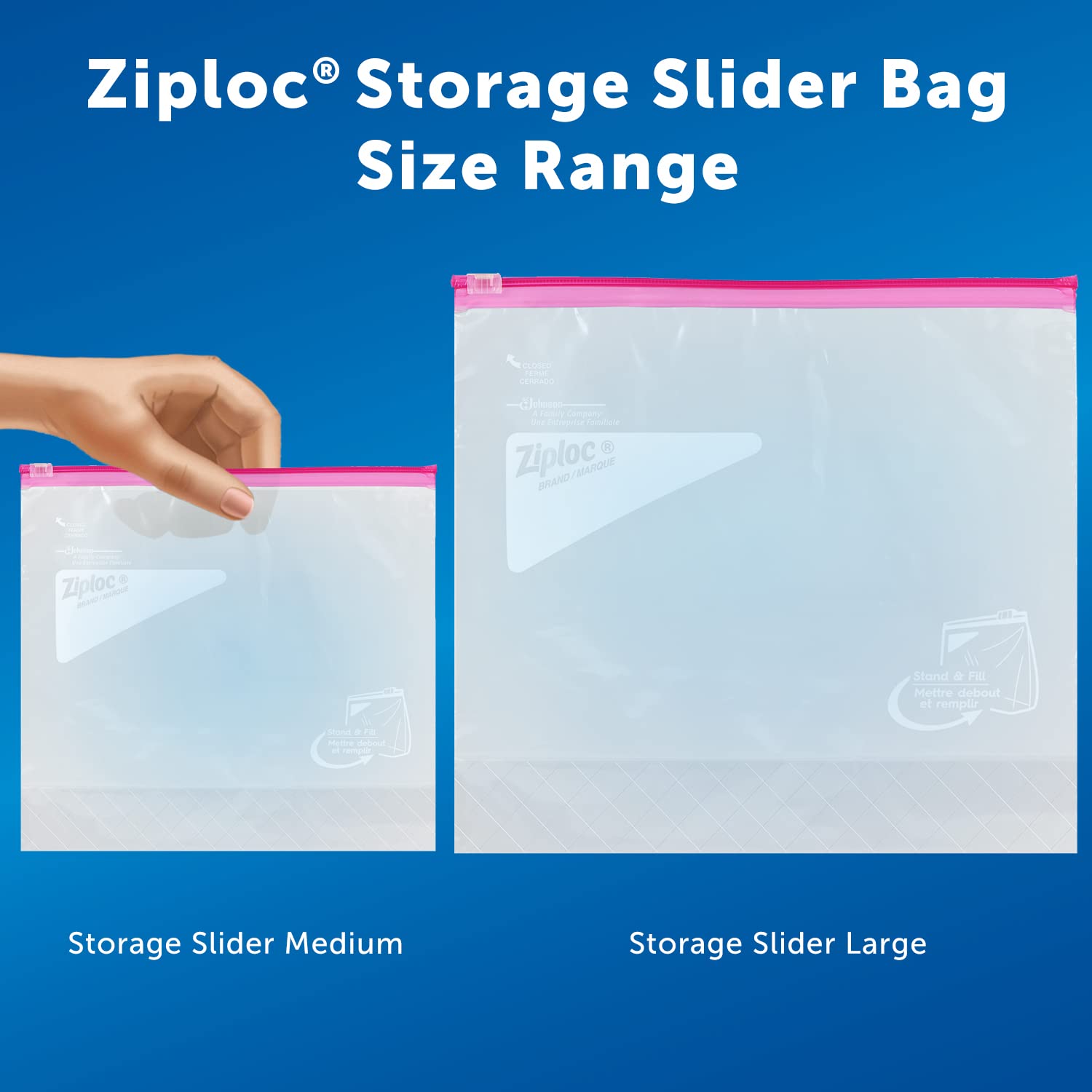Ziploc Large Food Storage Slider Bags - 15 Count | Puncture-Resistant, Expandable Bottom, Microwave Safe | Perfect for Meal Prep, Freezer Storage & Leftovers
