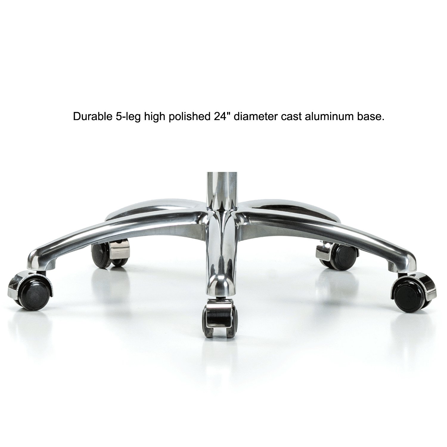 Adjustable Rolling Lab Chair with Chrome Perch Base & Foot Ring - 24-33.5