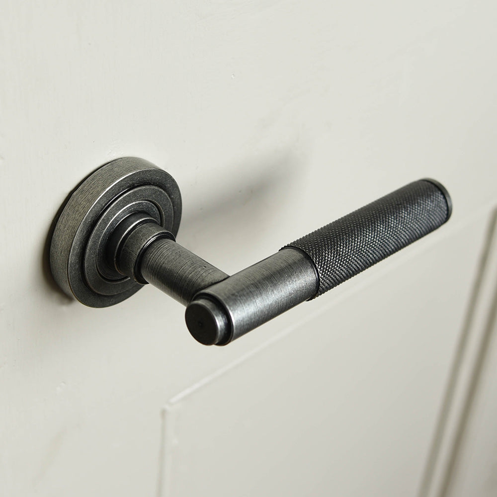 Premium Pewter Brompton Lever Door Handles with Concealed Rose - Elegant Upgrade for Home & Office Interior Doors