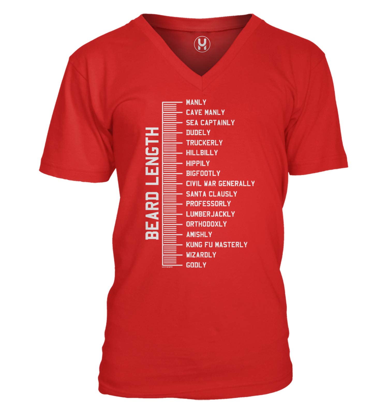 Haase Unlimited Beard Length Ruler - Premium Unisex V-Neck T-Shirt for Men & Women | Perfect for Barbershops, Beard Competitions & Gifts for Bearded Men