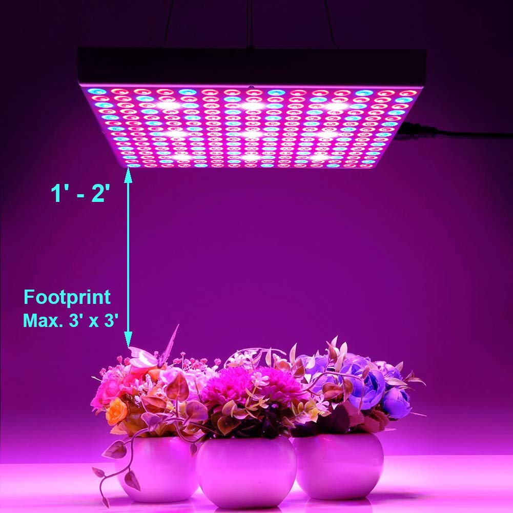 75W Full Spectrum LED Grow Light Panel with Timer for Indoor Plants - Seedlings, Veg & Flower (2 Pack) - Perfect for Hydroponics, Greenhouses & Home Gardening