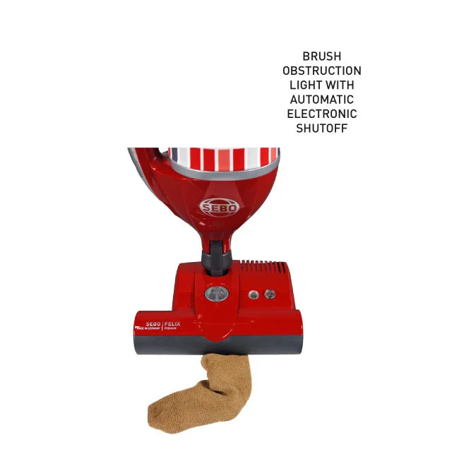 SEBO Premium Felix 9809AM Rosso Upright Vacuum Cleaner - Powerful Suction for Pet Hair, Hardwood Floors & Carpets - Perfect for Home Cleaning & Allergy Relief