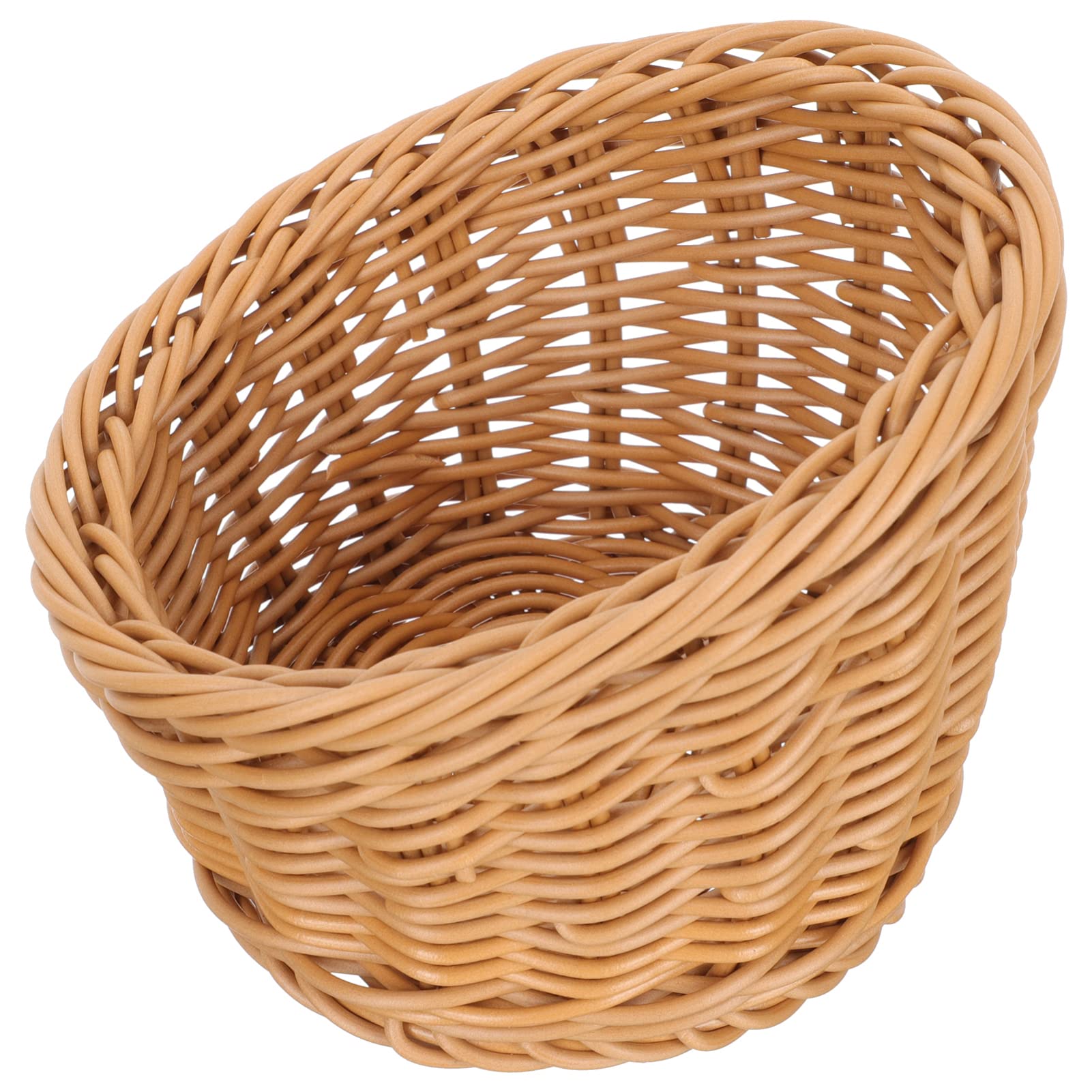 Angoily Handmade Wicker Bread Basket - Natural Woven Storage Basket for Bread, Fruits & Vegetables - Perfect for Kitchen, Restaurant & Farmhouse Decor