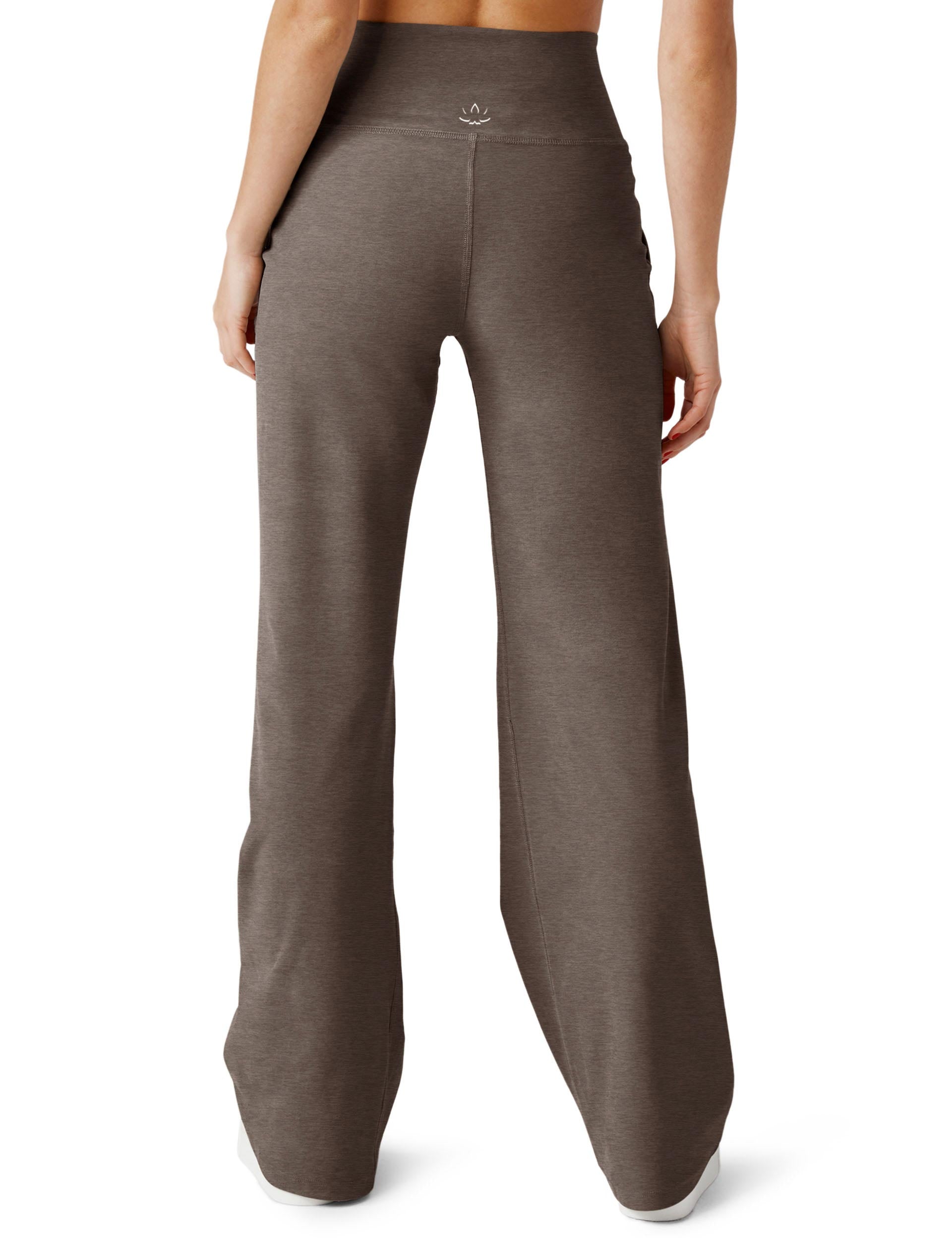 Spacedye Laid Back Wide Leg Pants for Women - Soft Umber Heather Color | Comfortable Lounge Pants for Yoga, Travel & Casual Wear
