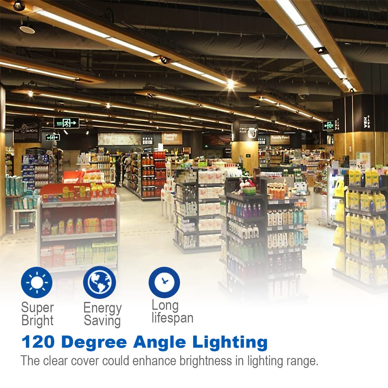 12-Pack 4FT LED Shop Lights 24W, 4 Foot T8 Integrated Tube Lights with Clear Cover, 6000K Daylight White, ON/Off Switch Cable - Perfect for Household, Garage, Under Cabinet, Workshop, and Office Lighting