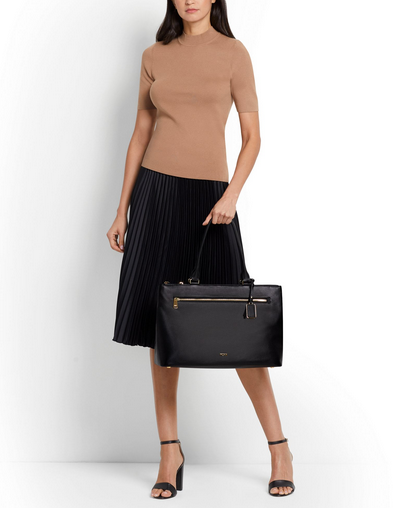 Tumi Voyageur Sidney Business Tote Bag for Women & Men - Premium Leather Laptop Briefcase - Perfect for Work, Travel & Office Commute