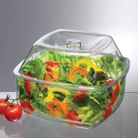 Flip Lid Salad on Ice Bowl - Insulated Salad Bowl with Leak-Proof Lid for Fresh Meals, Picnics & Office Lunches