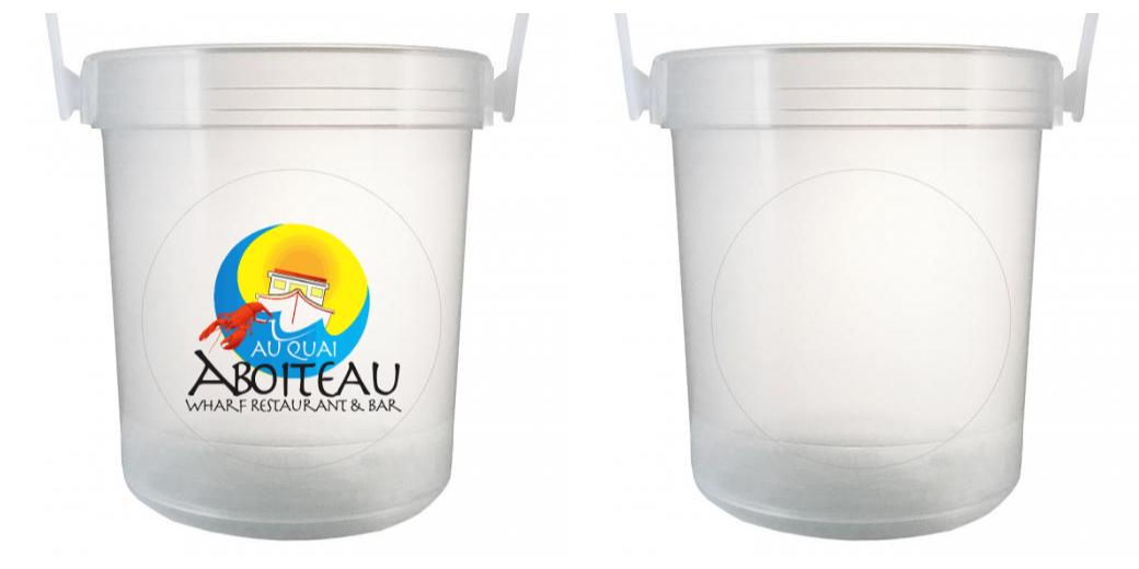 32 oz Plastic Rum Buckets with Custom Sticker - Perfect for Beach Parties, Cocktail Bars & Tropical Themed Events