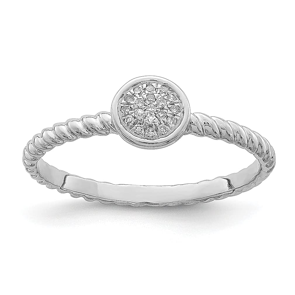 925 Sterling Silver White Diamond Stackable Band Ring for Women - Dainty & Elegant Fine Jewelry Gift for Her - Perfect for Anniversaries, Weddings & Everyday Wear